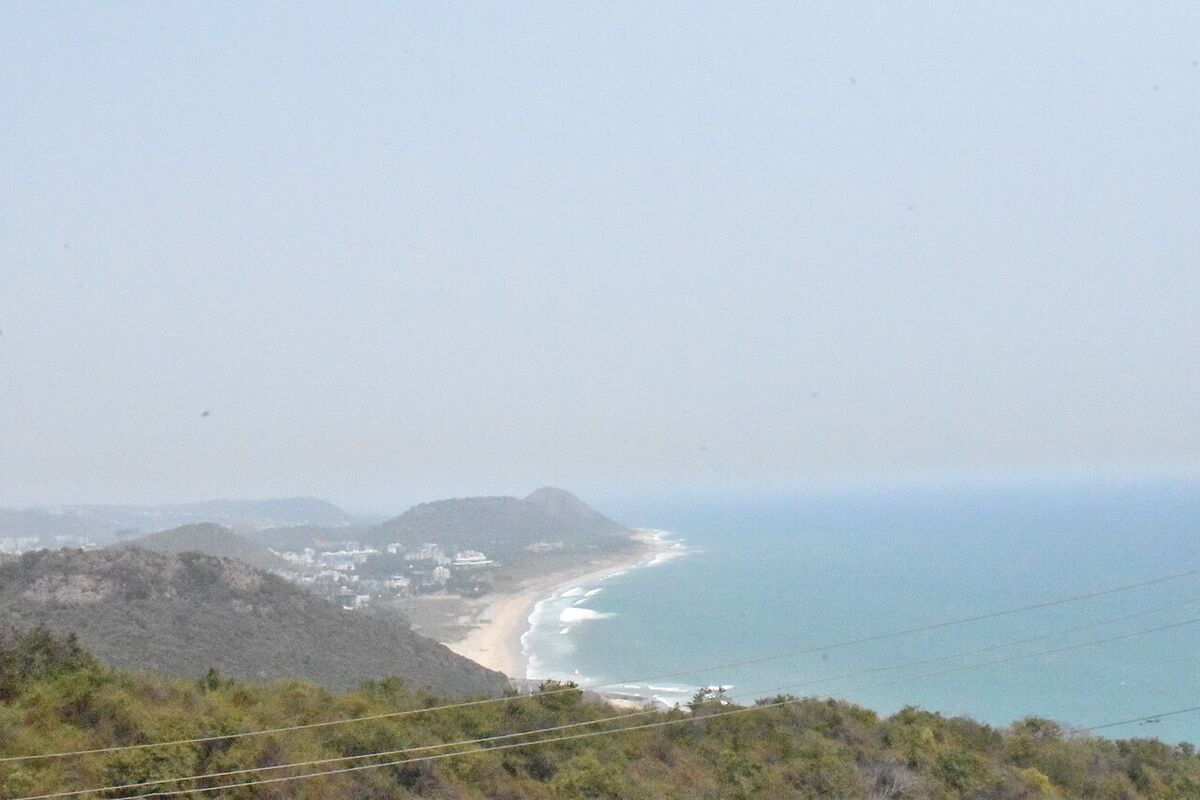 Rushikonda Beach seen from the hills, Visakhapatnam